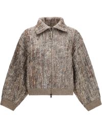 Brunello Cucinelli - Zip Cardigan Mohair - Lyst