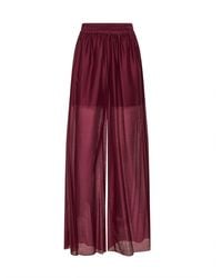 Blanca Vita - Burgundy Voile Prizzi Wide-Leg Trousers - Lyst