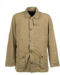 Barbour - Cotton Jacket With Pockets And Buttons - Lyst