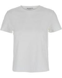 Max Mara - Crewneck T-Shirt With Tonal Logo Cotton T-Shirts & Jerseys - Lyst