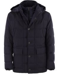 Fay - Canvas Mélange Caban Jacket With Down Padding - Lyst