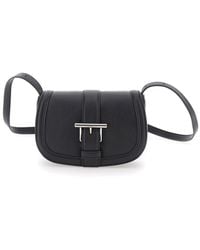 McQueen - 'Satchel Mini' Crossbody Bag With T-Buckle And Embossed Logo - Lyst