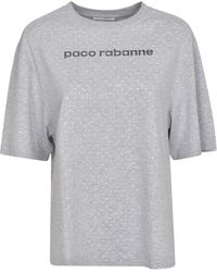 Rabanne - Rhinestones Embellished Logo T-Shirt - Lyst