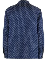 Gucci - Cotton Overshirt With Gg Motif Shirt - Lyst