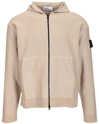 Stone Island - Panama Organic Cotton Zip-Up Hooded Jacket - Lyst