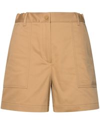Moncler - Beige Cotton Blend Shorts - Lyst