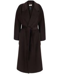 Elisabetta Franchi - Belted Coat Tech Fabric - Lyst