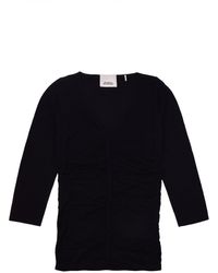 Isabel Marant - Gathered-detailed Long-sleeved Crewneck Top - Lyst