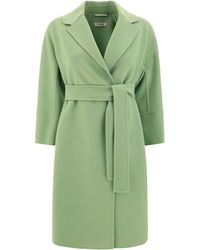 Max Mara The Cube - Belted Long-sleeved Coat - Lyst