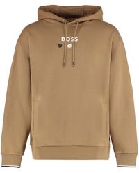 BOSS - Hooded Sweatshirt Terry Cotton Jumpers - Lyst