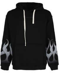 Vision Of Super Black Hoodie With White Flames for Men | Lyst