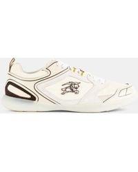 Burberry - Low-Top Matrix Sport Suede And Nylon Sneaker Ceramic - Lyst