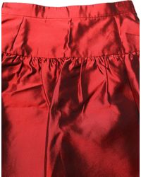 Dolce & Gabbana - Red Silk Satin Bubble High Waist Mini Skirt - Lyst