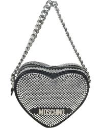 Moschino - Heart Embellished Chain Shoulder Bag - Lyst