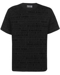 Versace - Cotton T-shirt With All Over Logo - Lyst