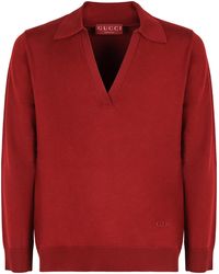 Gucci - Wool V-Neck Sweater - Lyst