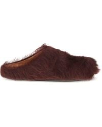 Marni - Long-Haired Calfskin Fussbett Mules - Lyst