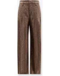 Brunello Cucinelli - Melange Wool Blend Trousers - Lyst