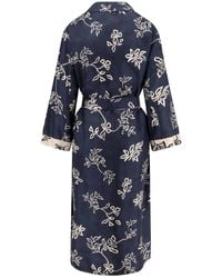 Max Mara Damasco Floral Silk Kaftan in Black | Lyst