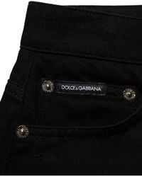 Dolce & Gabbana - Cotton Mid Rise Denim Hot Pants Shorts Elastane - Lyst