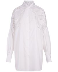 Ermanno Scervino - Over Shirt With Sangallo Lace Cut-Outs - Lyst
