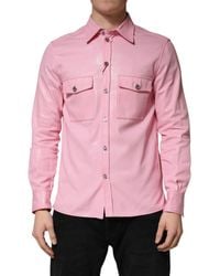 Dolce & Gabbana - Cotton Collared Button Down Shirt - Lyst