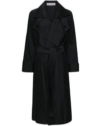 Issey Miyake - Linen Blend Belted Trench Coat - Lyst