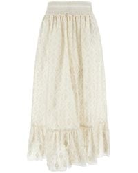 Gucci - Double G Flower Lace Skirt - Lyst