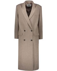 Low Classic - Wool Blend Double-Breasted Coat - Lyst