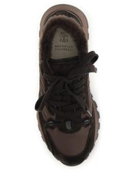 Brunello Cucinelli - Calf Leather Sneakers Trainers - Lyst