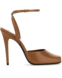 Saint Laurent - Biscuit Leather Le Scandal Sandals - Lyst