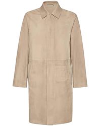 Ferragamo - Suede Coat - Lyst