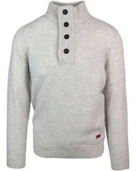 Barbour - Button-Front Mock Neck Knit Sweater - Lyst