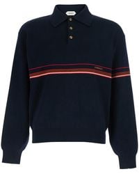 Versace - Polo Shirt With Classic Collar And Logo Lettering On The - Lyst