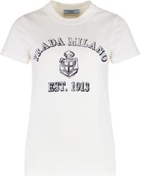 Prada - Crew-Neck T-Shirt Cotton T-Shirts & Jerseys - Lyst