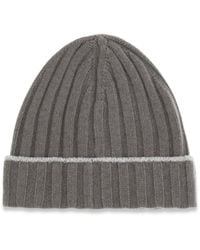 Brunello Cucinelli - Beanie Hat Cashmere Army Washed - Lyst