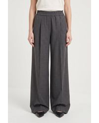 Brunello Cucinelli - Dark Wide Leg Trousers - Lyst