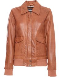 Schott Nyc - Camel Colored Leather Jacket - Lyst