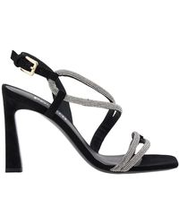 Pollini - Bling Bling Sandals With Rhinestone Detail - Lyst