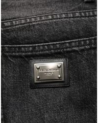 Dolce & Gabbana - Black Cotton Stretch Straight Denim Jeans - Lyst