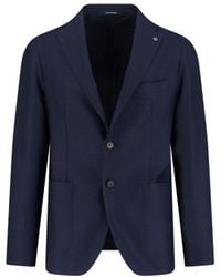 Tagliatore - Single-Breasted Virgin Wool Blazer - Lyst