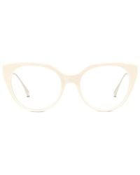Fendi - Eyeglasses Cat Eye Full Rim, Ivory Frame And Clear Demo Lenses Lens Fe50010I025 Sunglasses - Lyst
