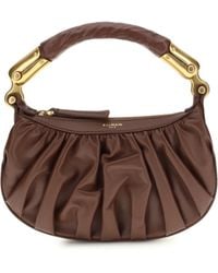 Balmain - Mini Bag Ébène Calf Suede - Lyst