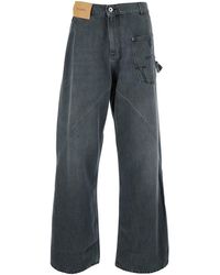 JW Anderson - Jeans With Logo Patch On The Front And Embroidered Logo On The Pocket - Lyst