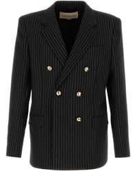 Valentino Garavani - Embroidered Wool Blend Blazer - Lyst