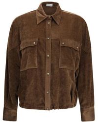 Brunello Cucinelli - Corduroy Shirt Sigaro - Lyst