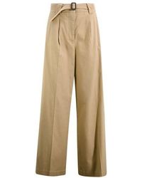 Weekend by Maxmara - Pine Cotton Trousers - Lyst