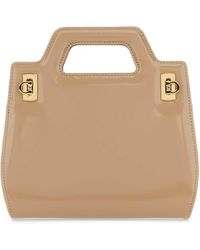 Ferragamo - Wanda Mini Leather Tote Bag - Lyst