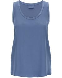 Brunello Cucinelli - Silk Sleeveles T-Shirt - Lyst