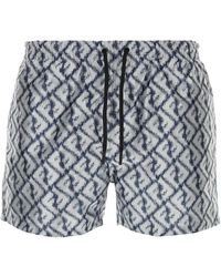Fendi - Embroidered Polyester Swimming Shorts - Lyst